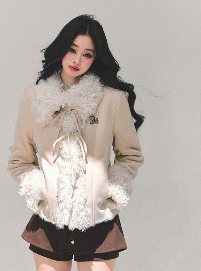 French-style Shearling Plush Cotton Jacket DIA0670