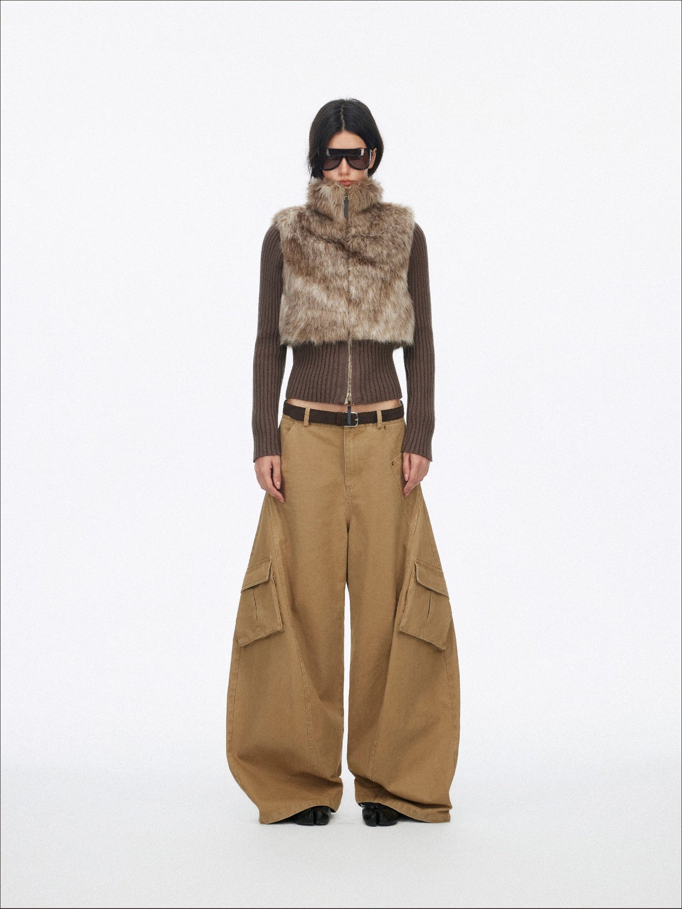 Eco-friendly Fur Patchwork Knit Jacket SAL0194