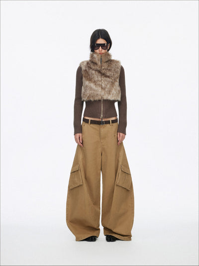 Eco-friendly Fur Patchwork Knit Jacket SAL0194