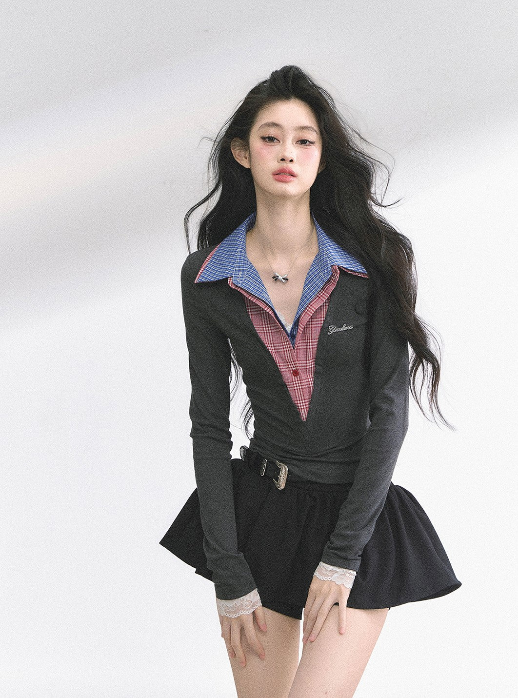 Fake Two-piece Long-sleeved T-shirt DIA0526