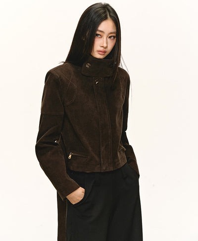 Stand Collar Suede Short Jacket ANA0088