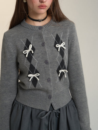 Diamond Bow Sweater Cardigan SOM0113