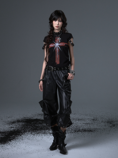 Punk Lantern Leather Pants FRU0100