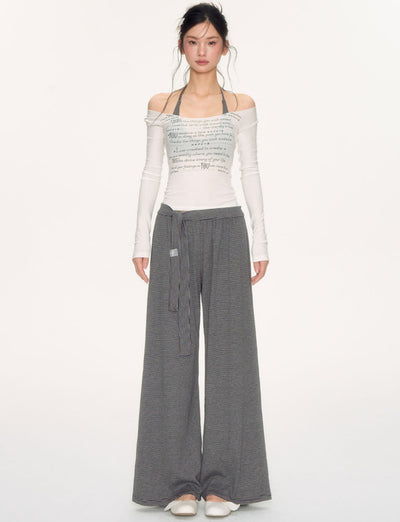 Striped Loose Casual Drape Pants NEC0223