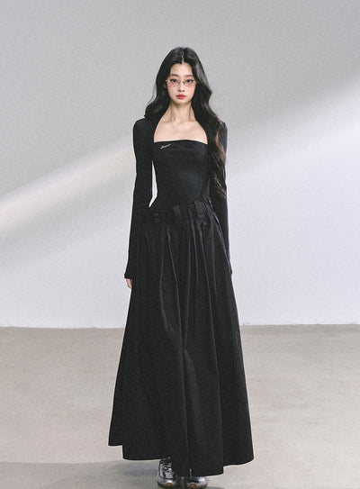 Hepburn Style Long-sleeved Dress DIA0559