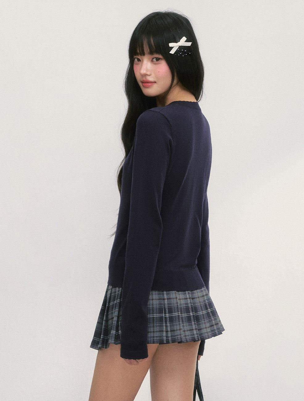 Contrast Color Knitted Cardigan WEE0044