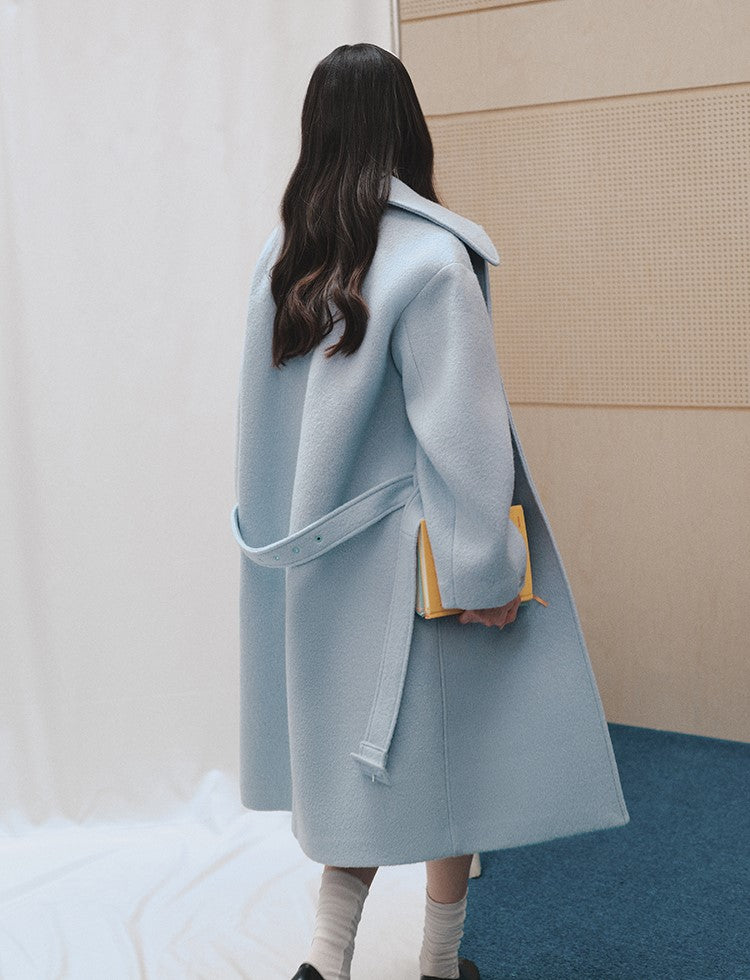 Elegant Mid-Length Wool Belt Coat LAL0244