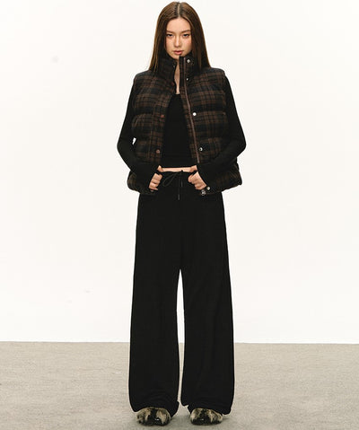 Retro Plaid Stand-up Collar Vest Jacket ANA0100