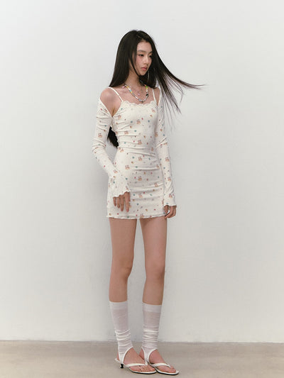 Seaside Printed Dress + Cardigan VIA0278