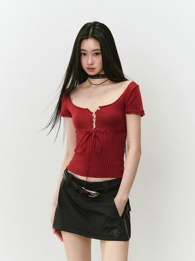 Double-side Zipper A-line Short Skirt VIA0319