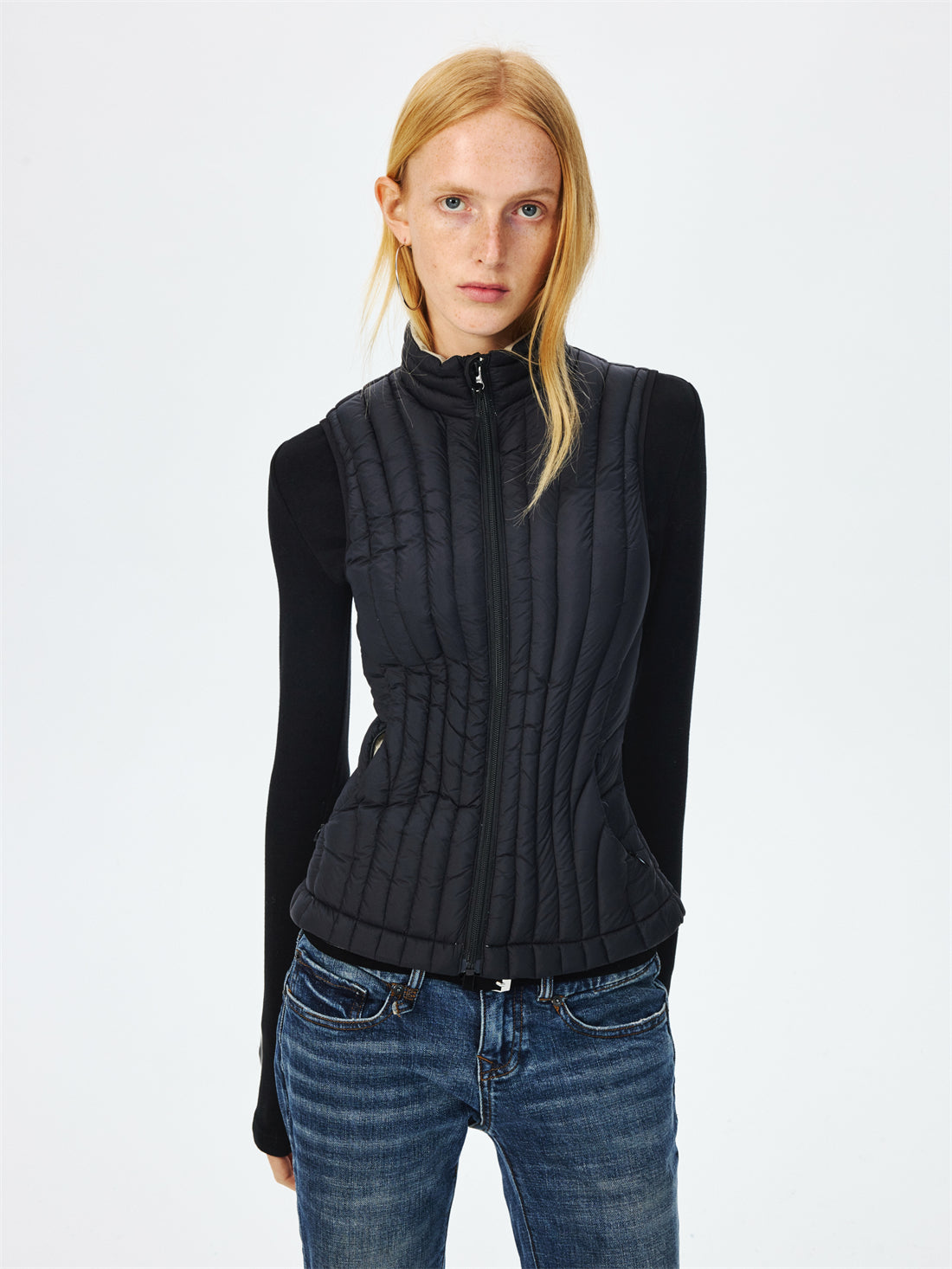 Quilted Lightweight Stand Collar Down Vest CUR0265