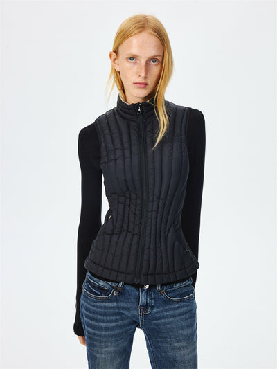 Quilted Lightweight Stand Collar Down Vest CUR0265