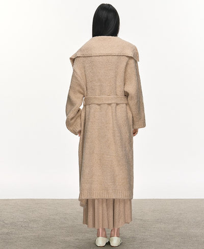 Lazy Style Knitted Belt Long Cardigan ANA0103