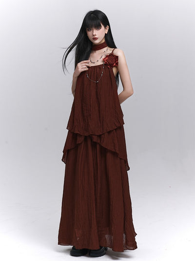 Artistic Rose Sleeveless Top/Long Skirt LAD0208
