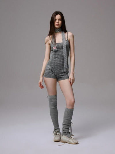 Polka Dot Striped Jumpsuit/Cardigan JIN0031
