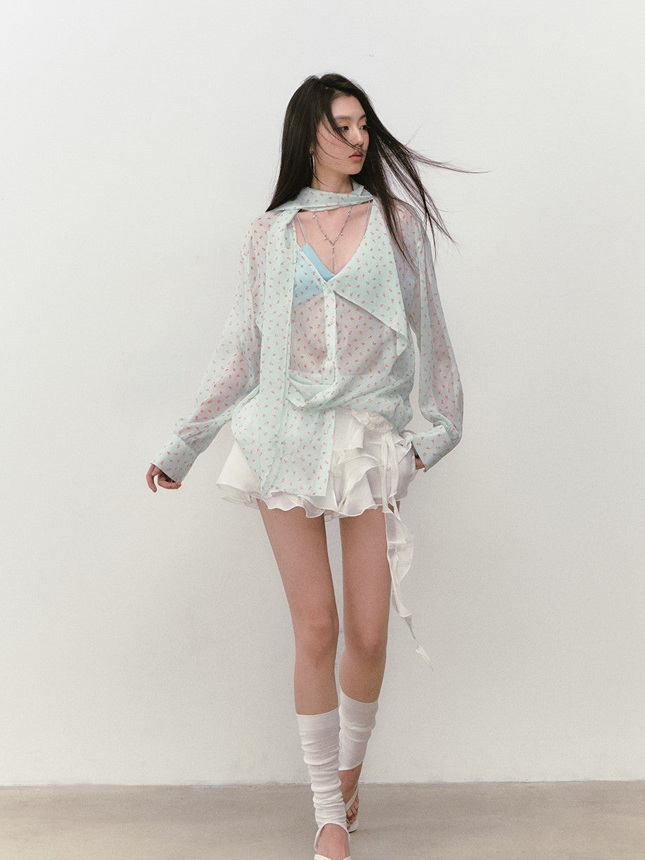 Floral Ribbon Sun-shading Shirt VIA0279