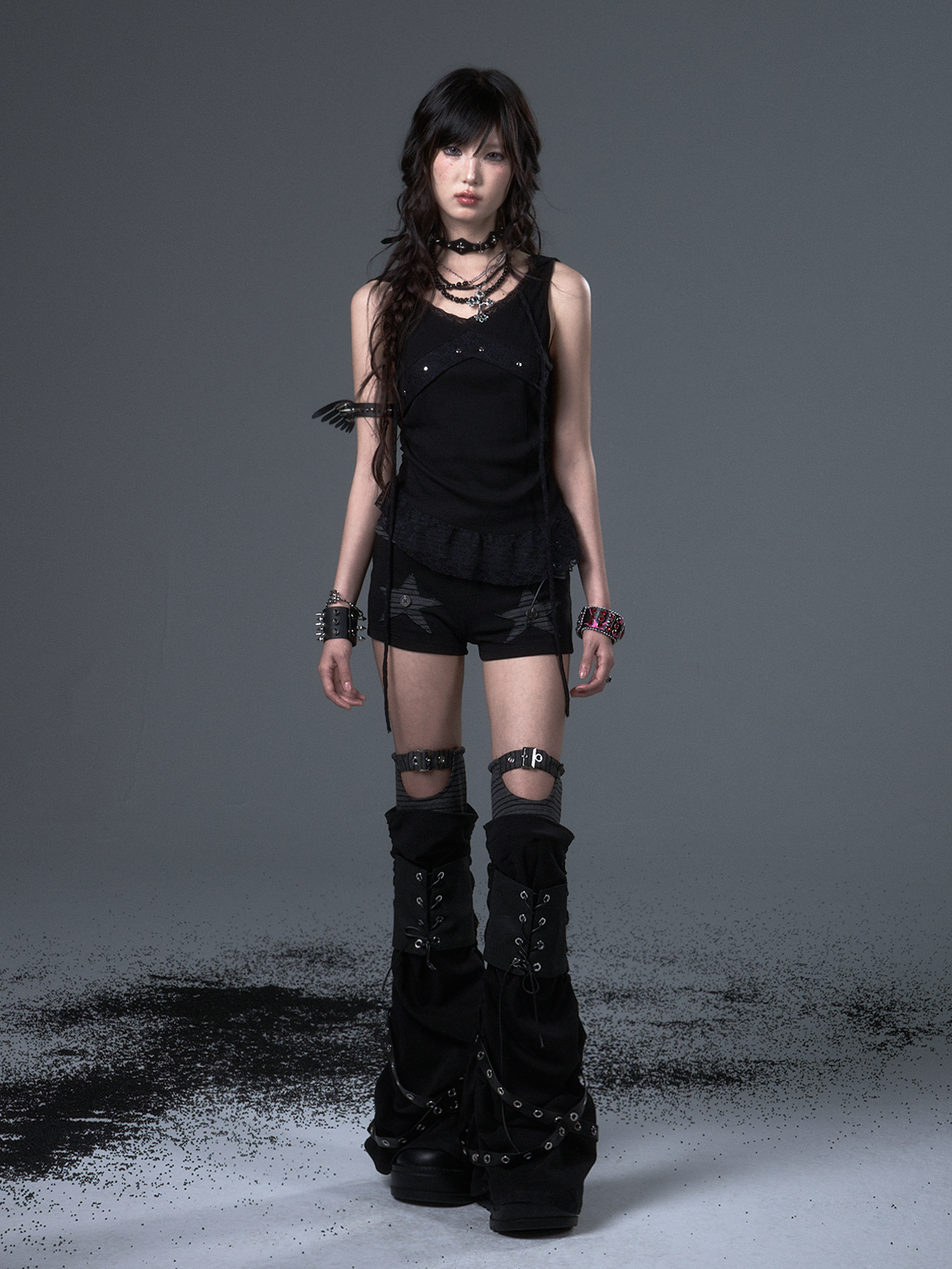 Punk Striped Splicing Leg Socks FRU0111