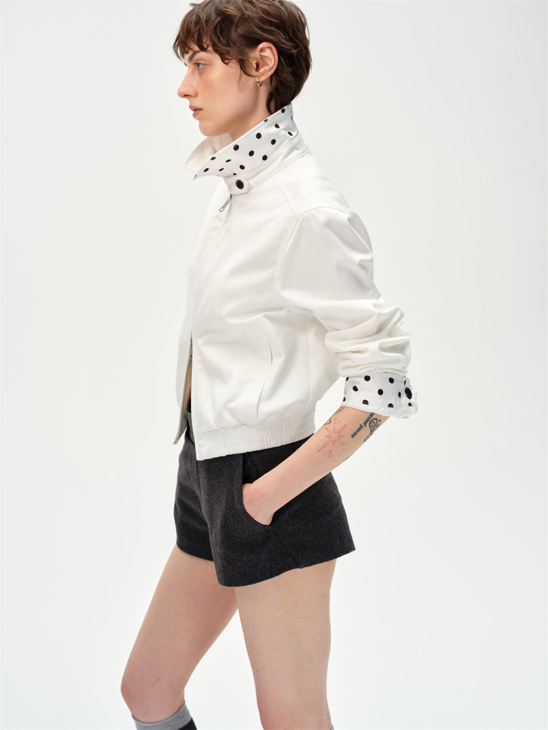 Retro Polka Dot White Jacket CUR0252