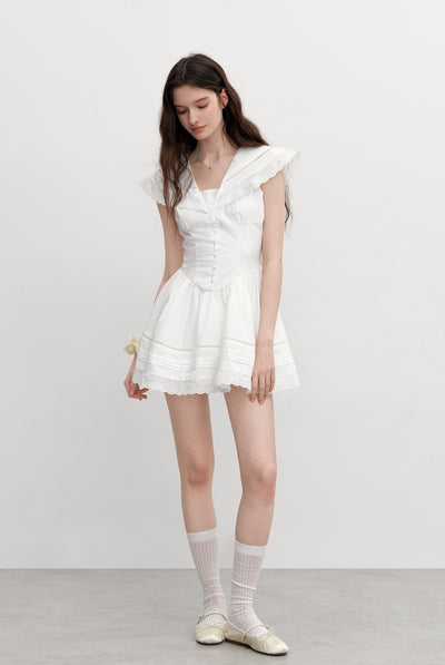 Retro Lace Large Collar Dress AYF0100