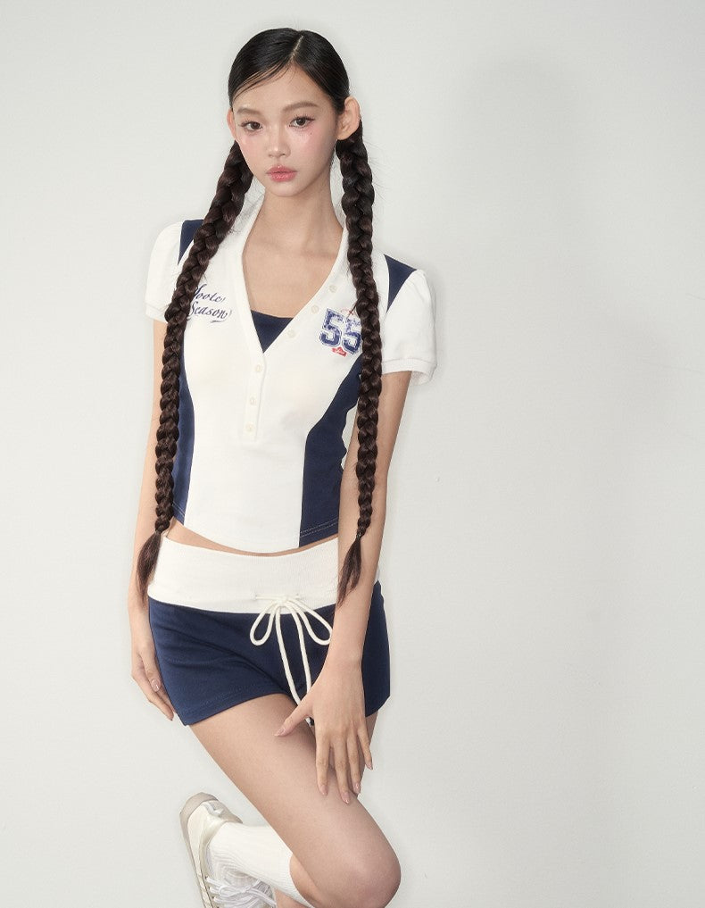 Jersey Sports Style Top/Shorts SOO0015