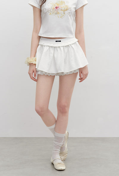 Lace Splicing Short Skirt AYF0096