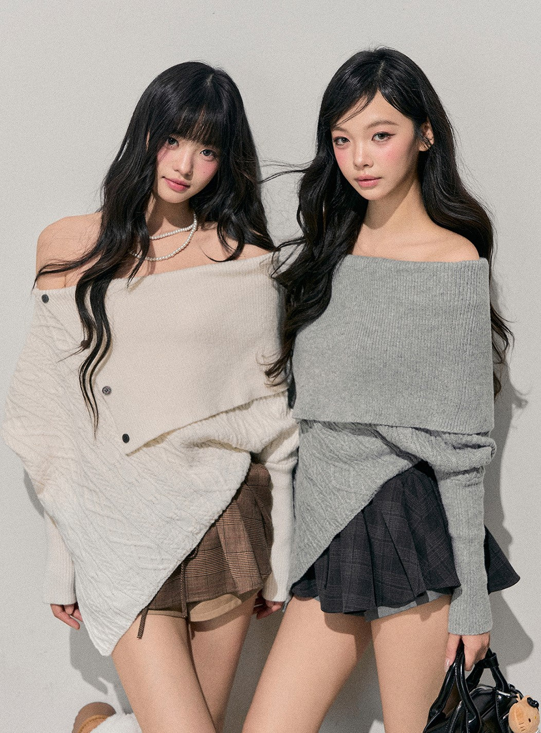 Off-shoulder Irregular Sweater DIA0721