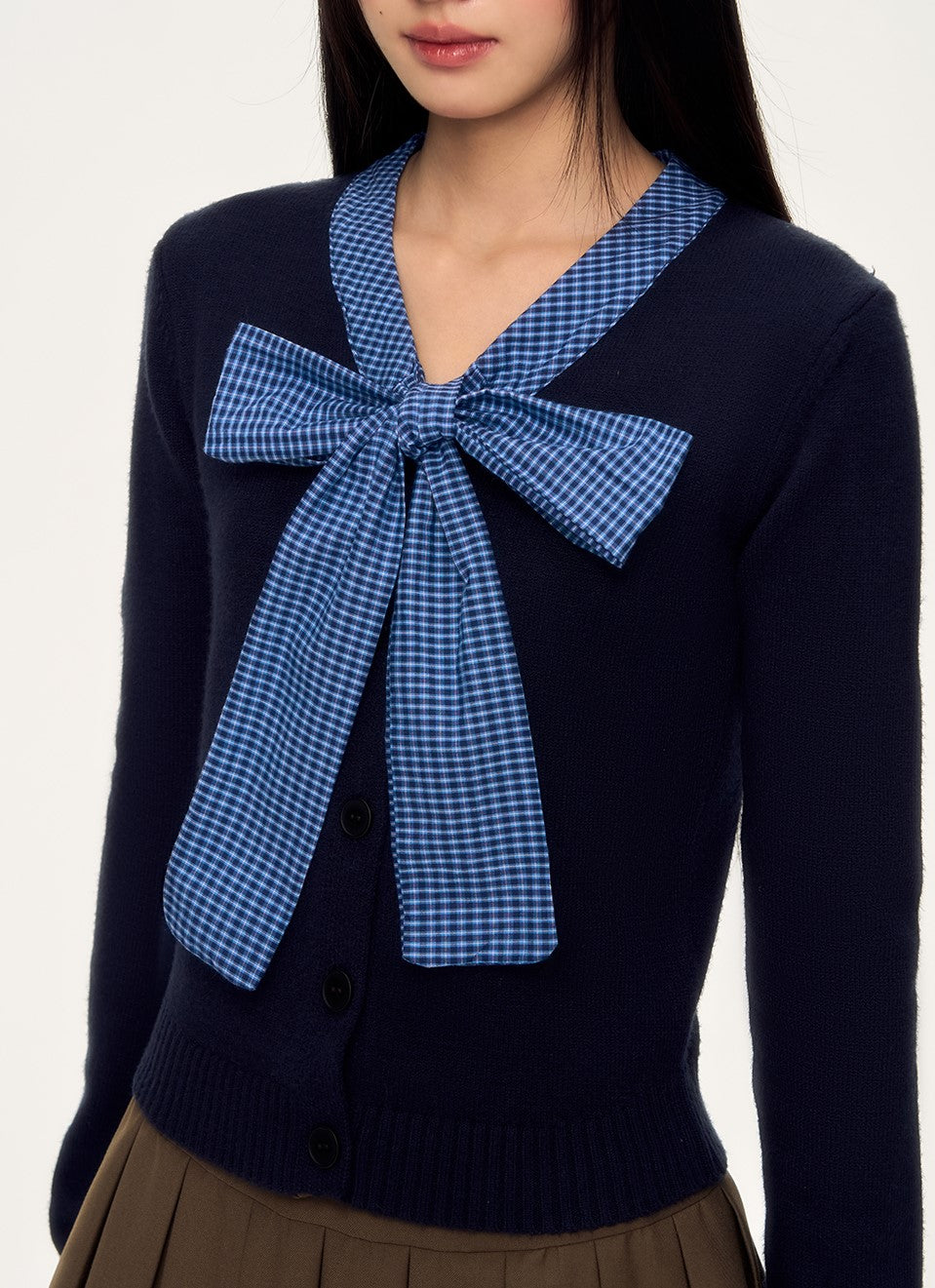 Plaid Bow Tie Sweater WEE0036