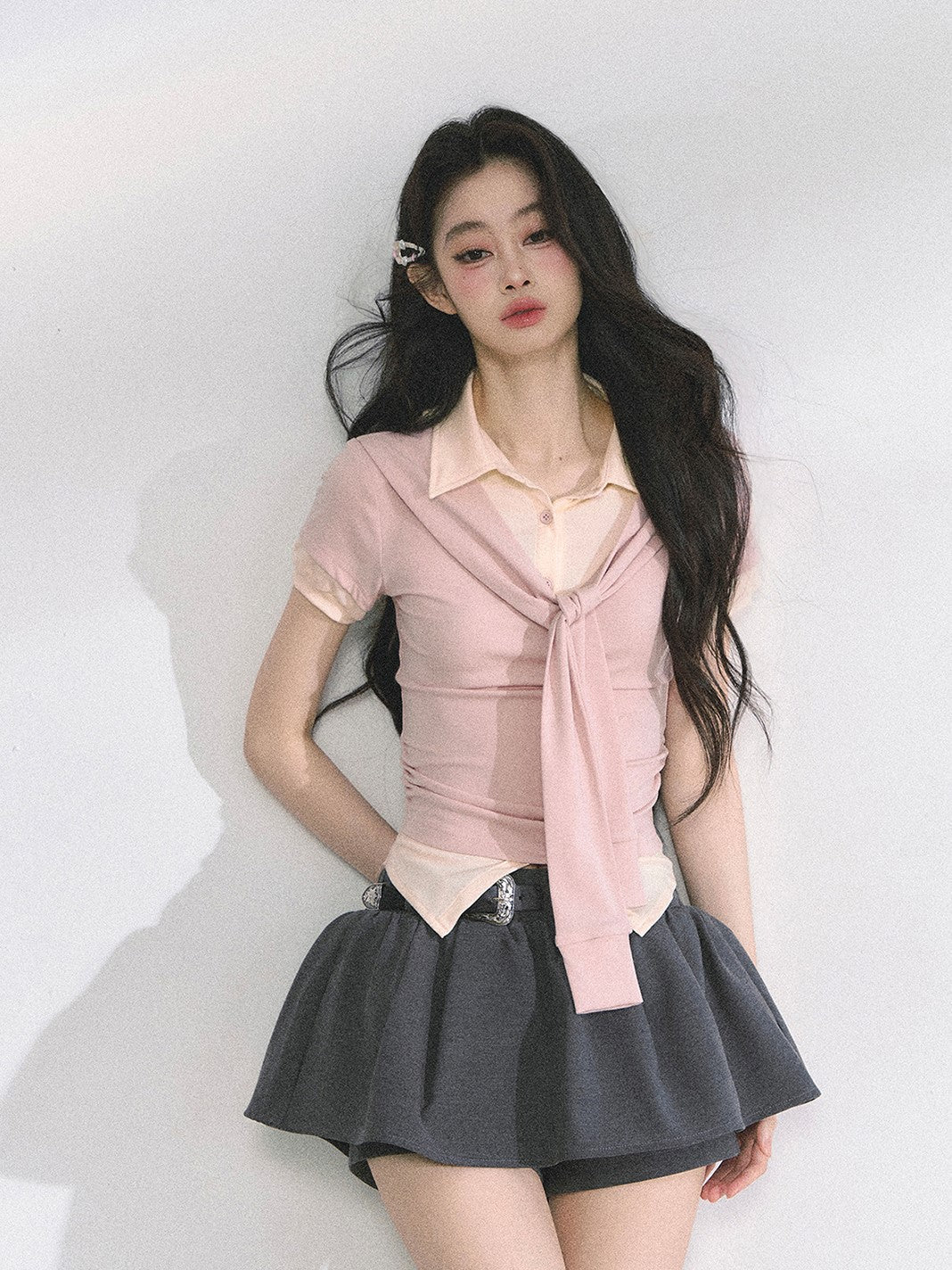 Straight Shoulder Short-sleeved T-shirt DIA0483
