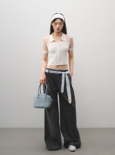 Low Waist Wide Leg Suit Pants LAL0166