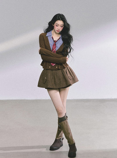 Fake Two-piece Polo Collar Knitted Shirt DIA0602
