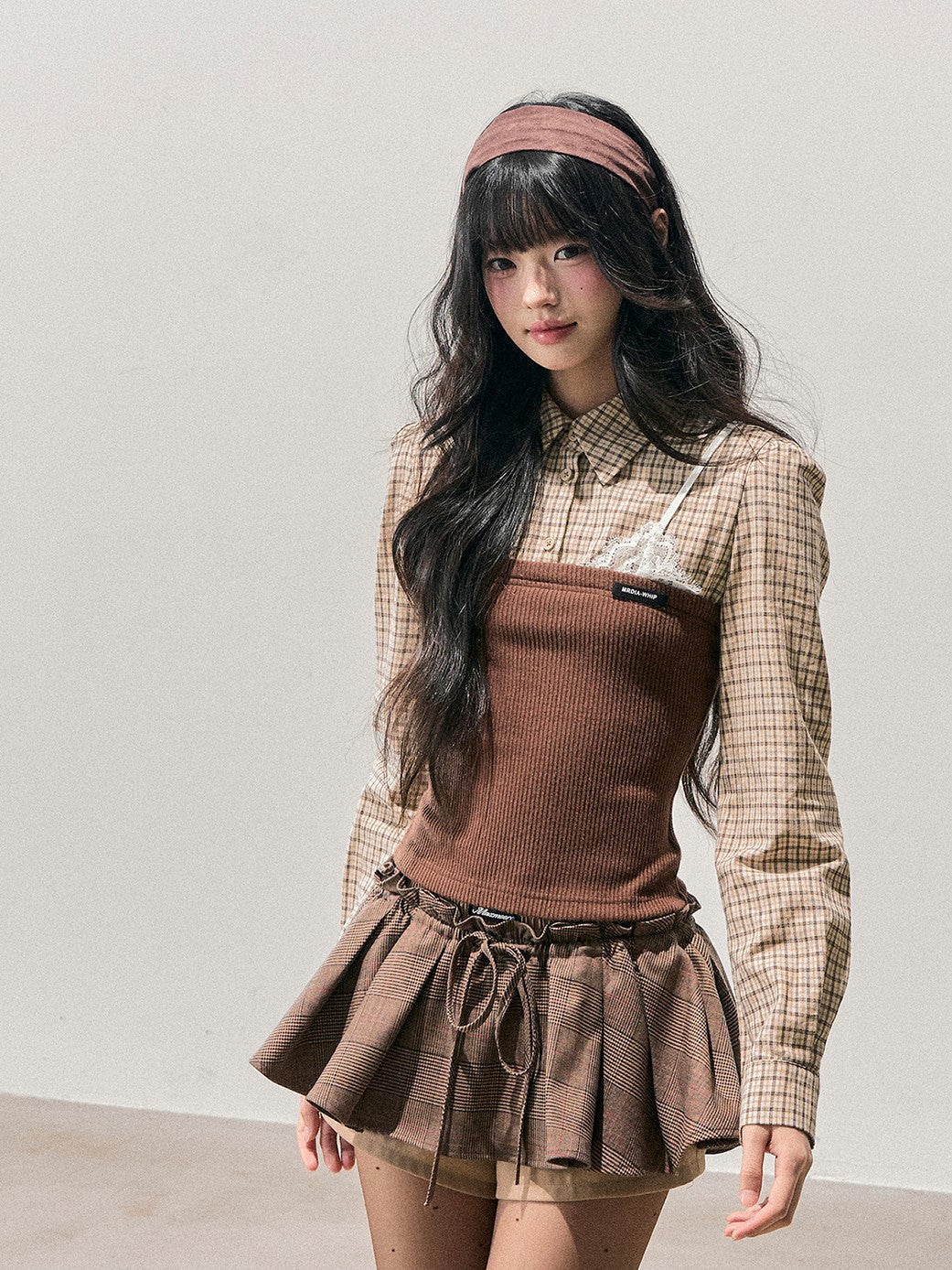 Faux Three-Piece Plaid Shirt DIA0762