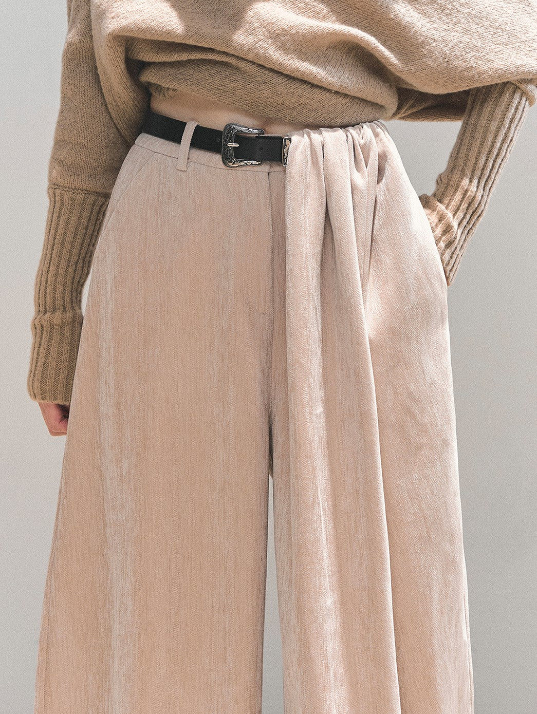 Loose Wide-Leg Belt Pants DIA0716