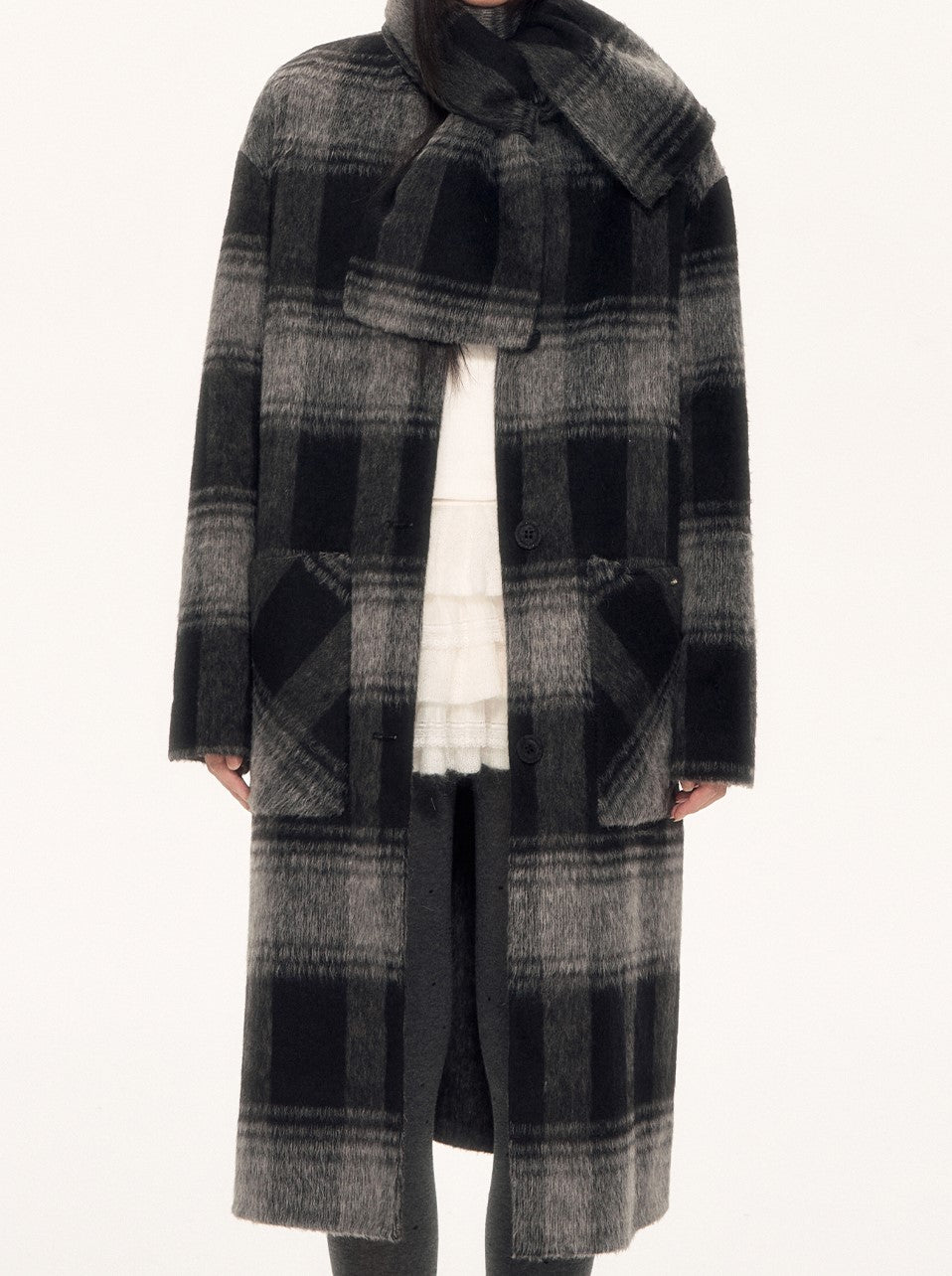 High-End Plaid Long Wool Coat WEE0092