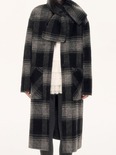 High-End Plaid Long Wool Coat WEE0092
