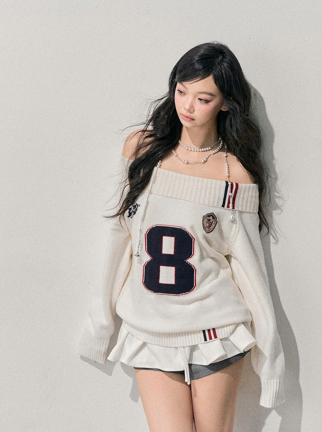 Off-Shoulder Casual Design Sweater DIA0758