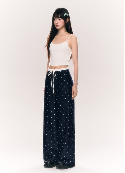 Wide-leg Puppy Paw Print Pants NTO0203