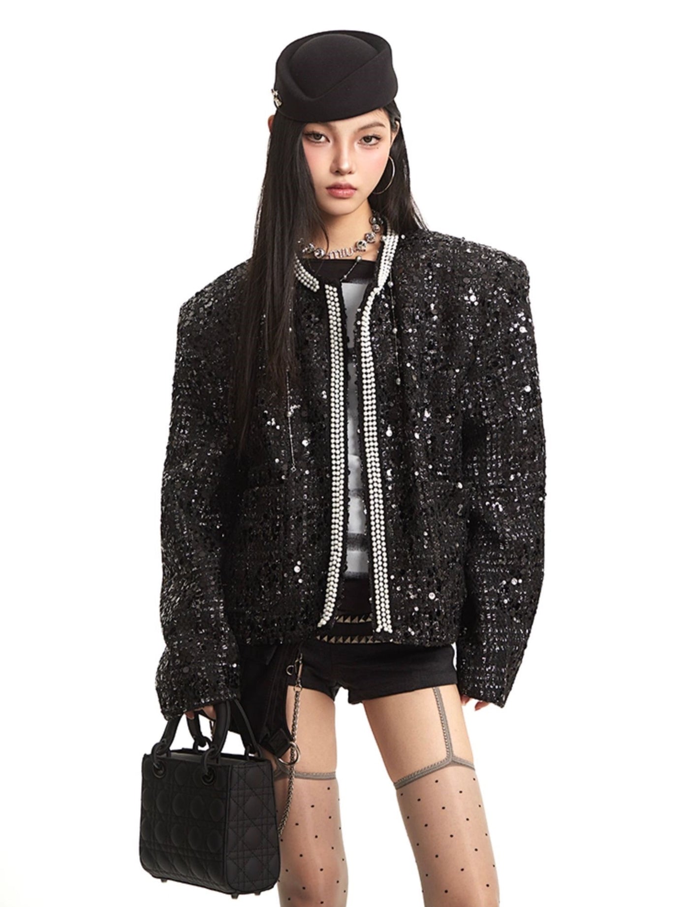 Black Luxury Style Long Sleeve Jacket UNC0272