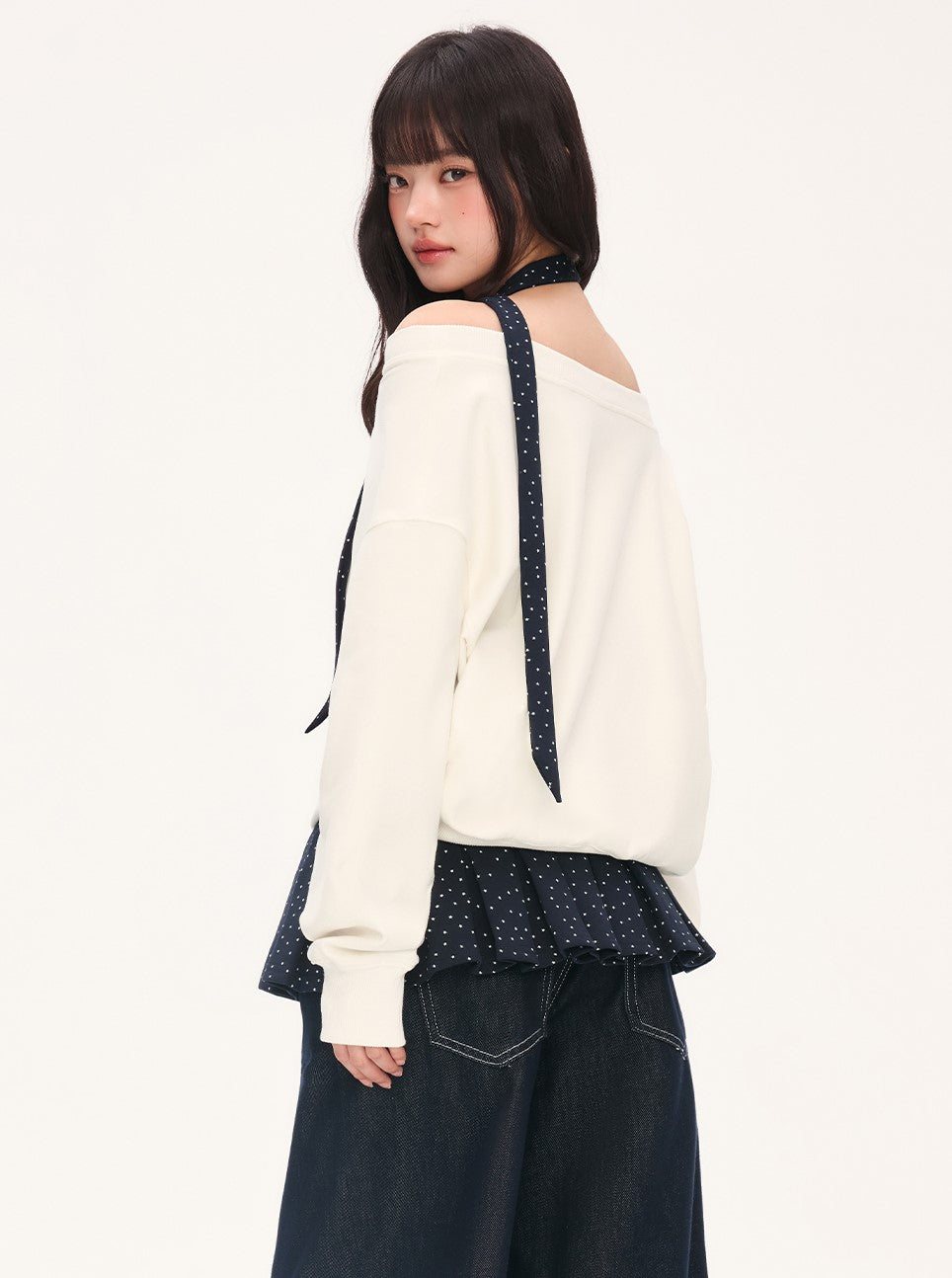 Off-shoulder Print Casual Sweatshirt WEE0069