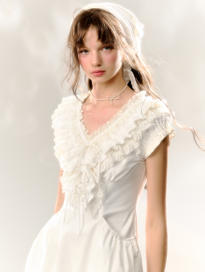 Afternoon Pearl Pure White Lace Dress SUN0072