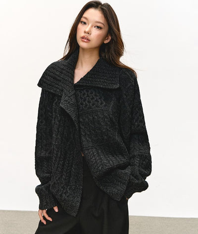 High-Neck Relaxed Design Unique Sweater ANA0083