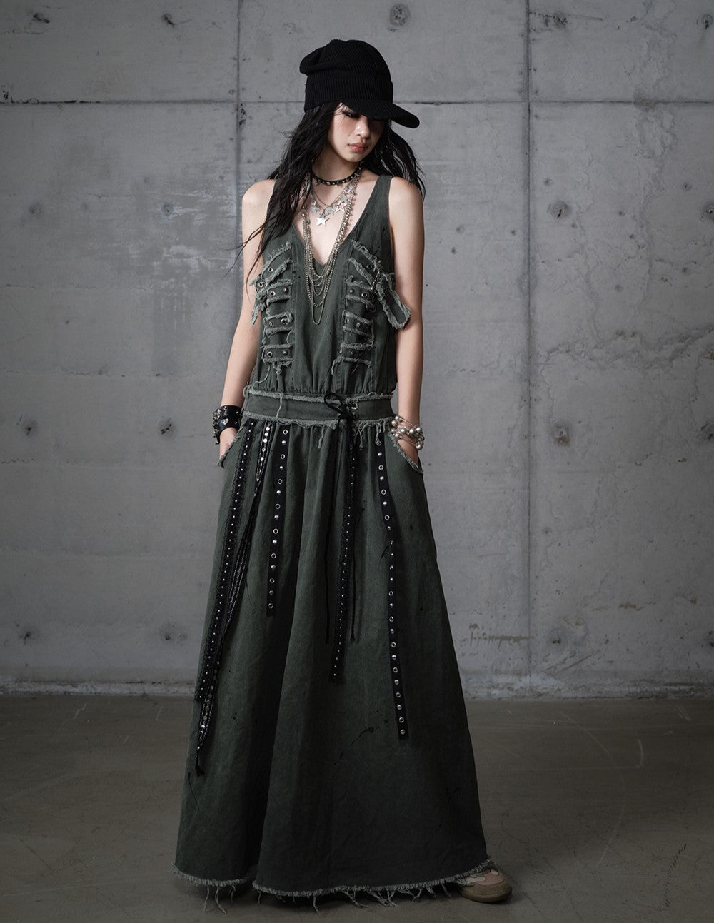 Punk Raw Edge Long Dress NOR0208
