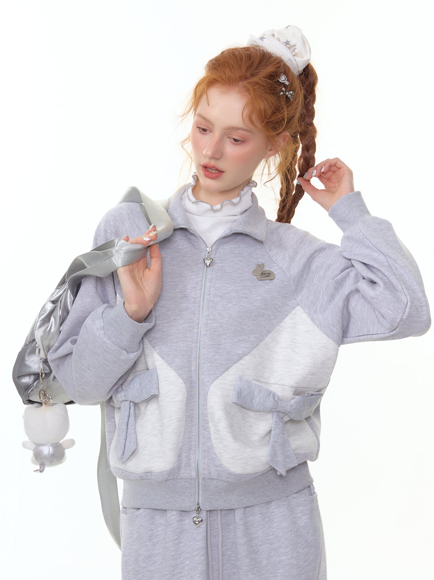 Bow Sports Style Sweatshirt Jacket ZIZ0303