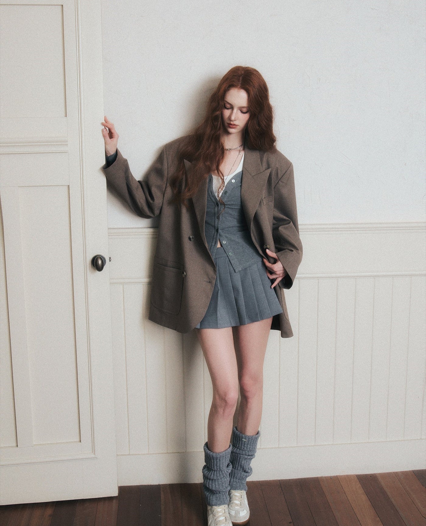 Double-breasted Silhouette Casual Suit Jacket LUL0174