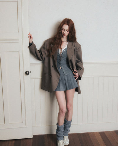 Double-breasted Silhouette Casual Suit Jacket LUL0174
