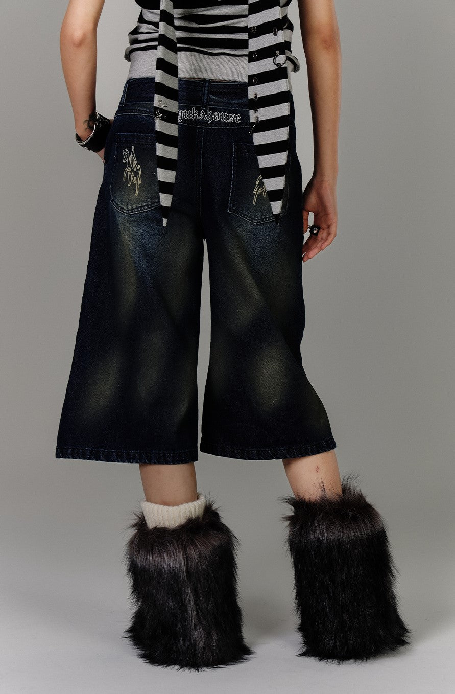 American Retro Cross Design Jeans KIN0140