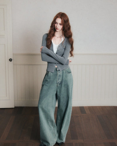 Halter Neck Layered Knitted Cardigan LUL0171