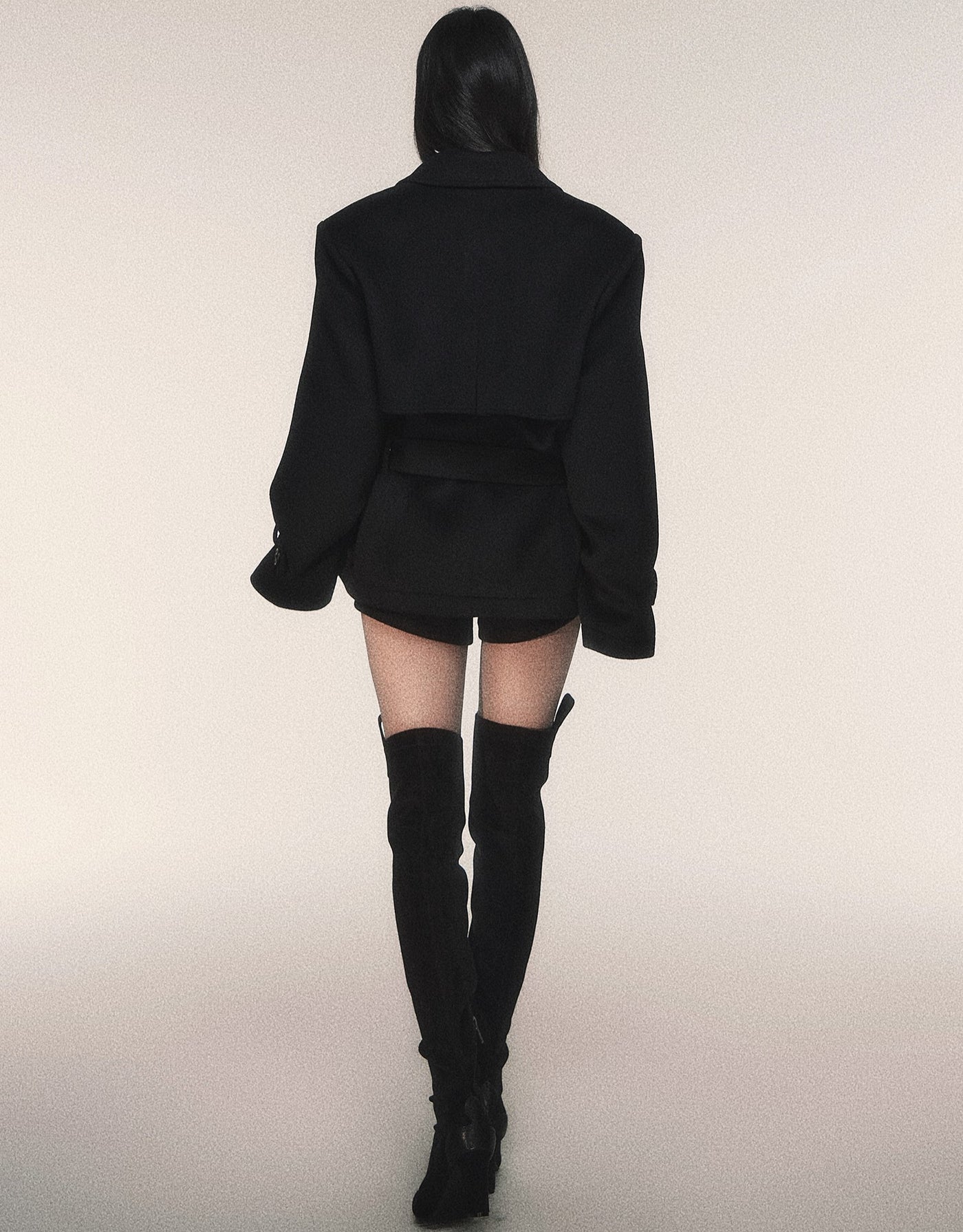 Double-Breasted Wool Trench Short Jacket LUL0216