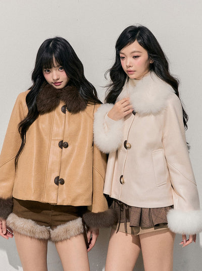 Fur Collar Plush Coat DIA0770