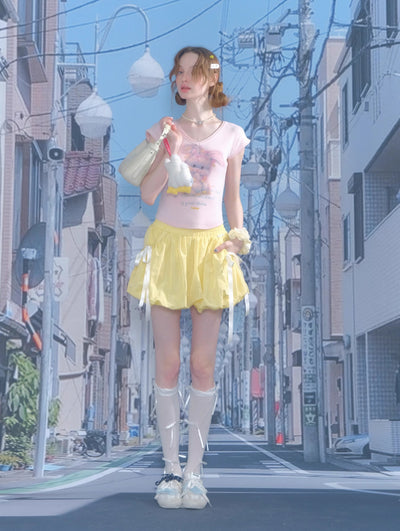 Bow Yellow Flower Bud Skirt ZIZ0257
