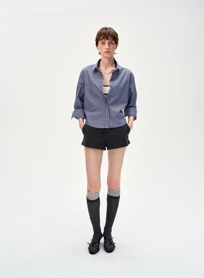 Dropped Shoulders Striped Shirt CUR0249
